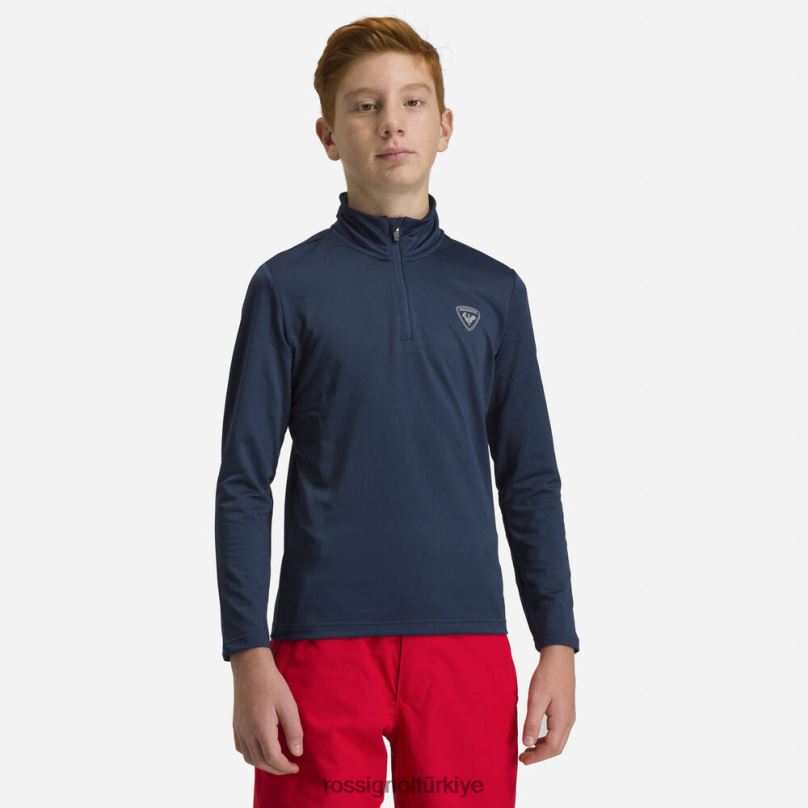 Rossignol yarım fermuarlı streç polar üst koyu lacivert erkek çocuklar üstler F0TFH1235