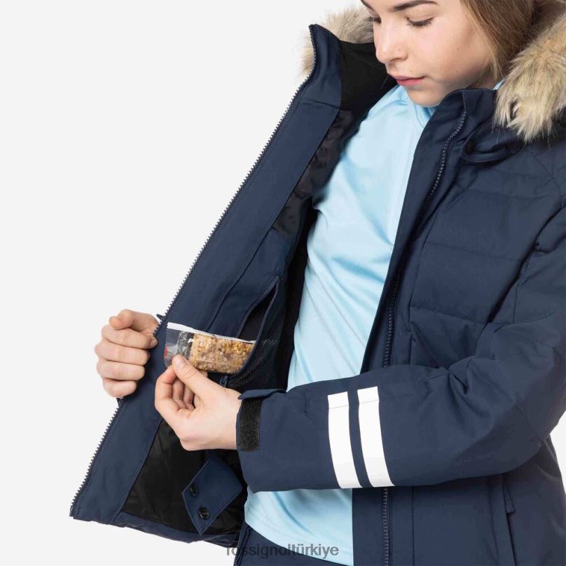 Rossignol polydown kayak ceketi koyu lacivert kızlar üstler F0TFH1175