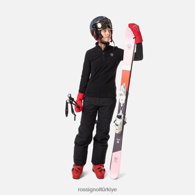 Rossignol yarım fermuarlı polar siyah kızlar üstler F0TFH1137