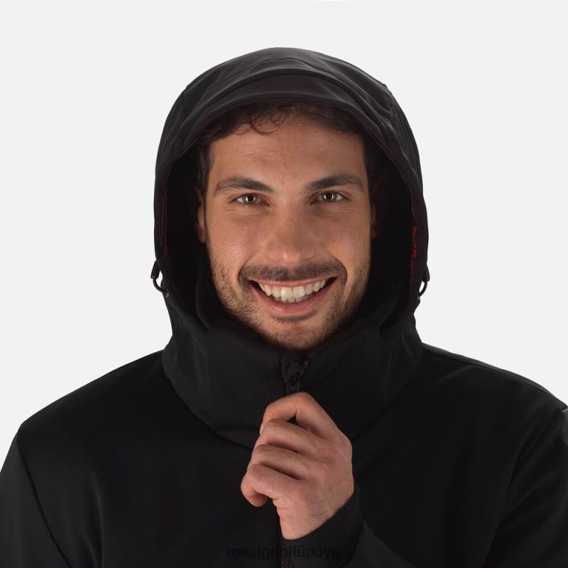 Rossignol softshell düz kayak ceketi siyah erkekler üstler F0TFH636