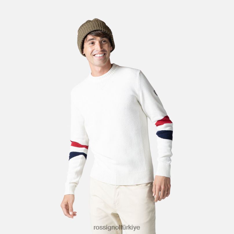 Rossignol imzalı örgü kazak beyaz erkekler üstler F0TFH441