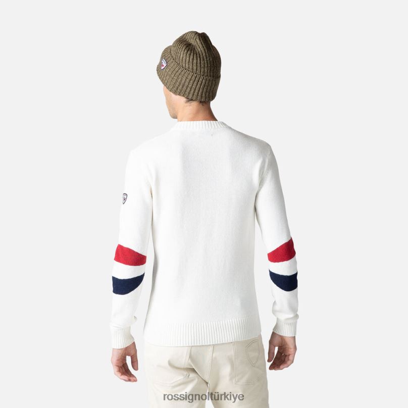Rossignol imzalı örgü kazak beyaz erkekler üstler F0TFH441