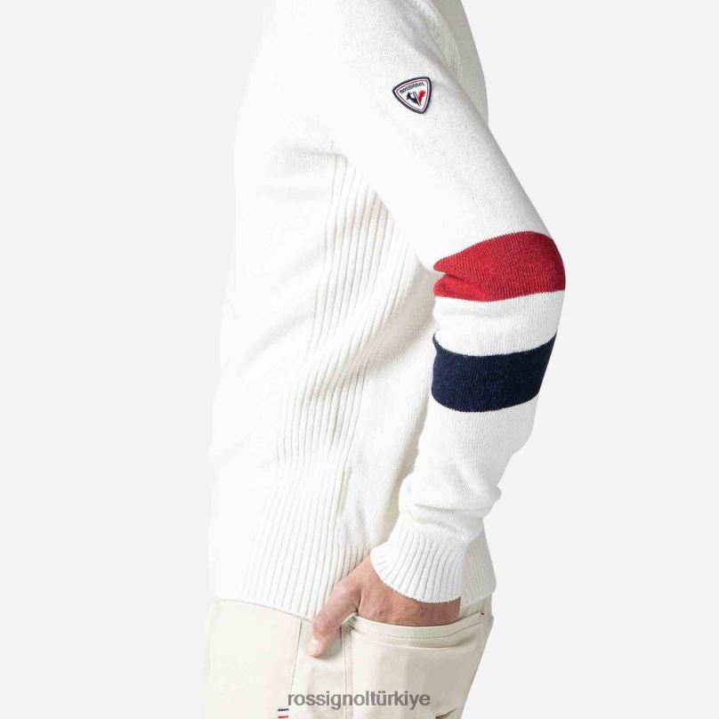 Rossignol imzalı örgü kazak beyaz erkekler üstler F0TFH441