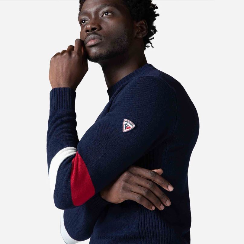 Rossignol imzalı örgü kazak koyu lacivert erkekler üstler F0TFH445