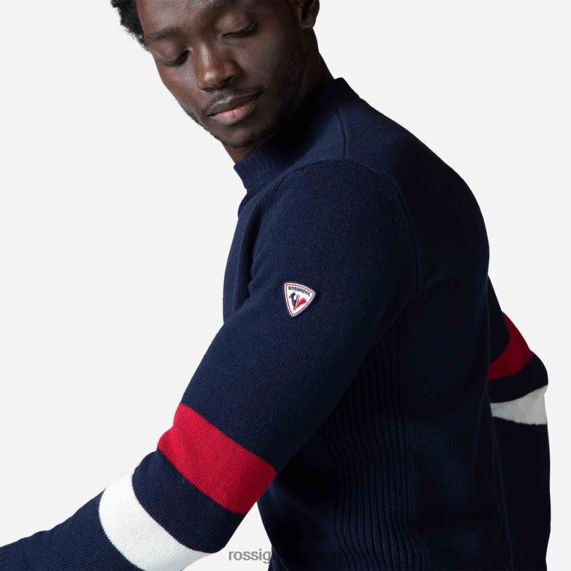 Rossignol imzalı örgü kazak koyu lacivert erkekler üstler F0TFH445
