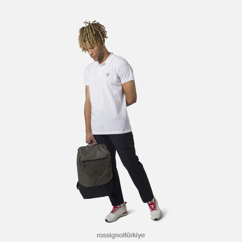 Rossignol logo polosu beyaz erkekler üstler F0TFH20