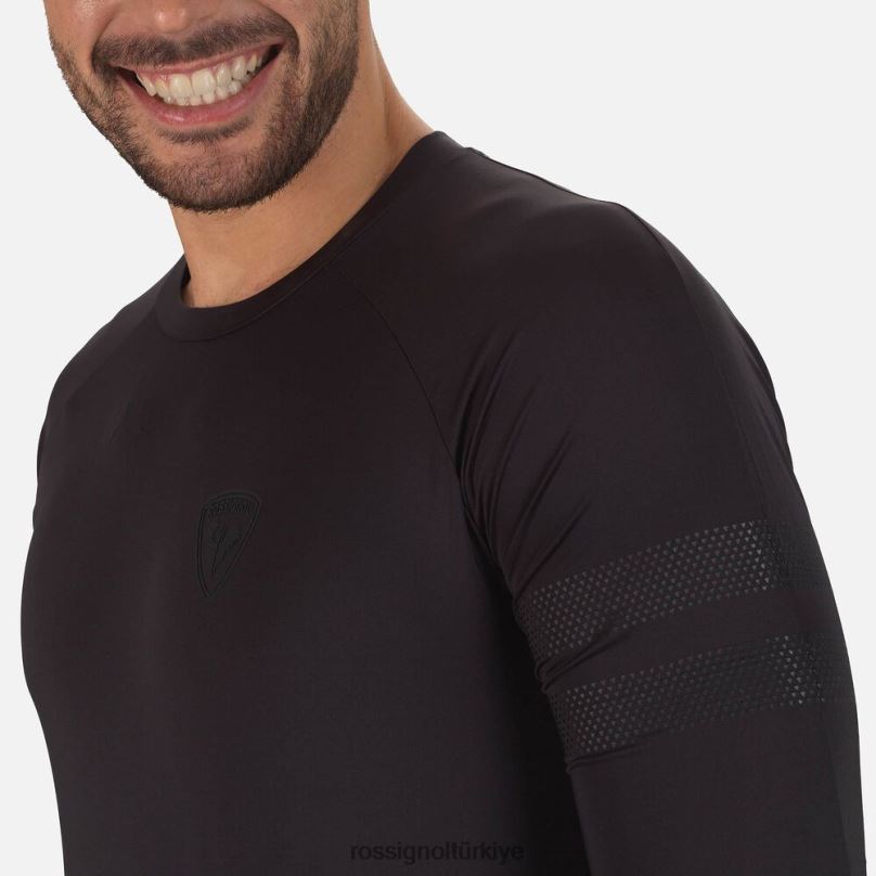 Rossignol skpr uzun kollu tişört siyah erkekler üstler F0TFH310