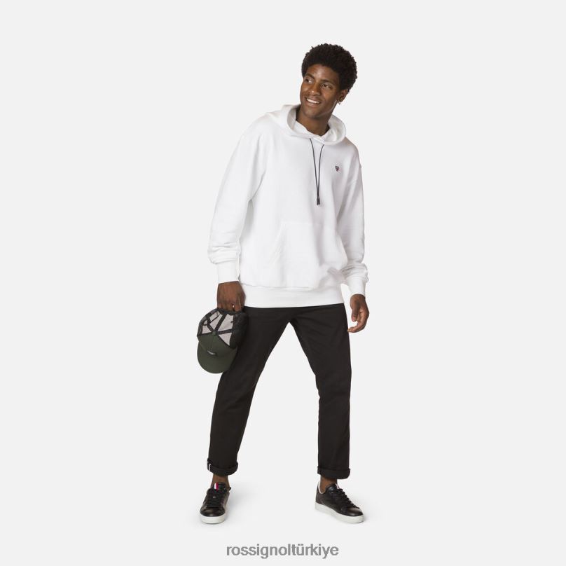 Rossignol kapşonlu tişört beyaz erkekler üstler F0TFH493