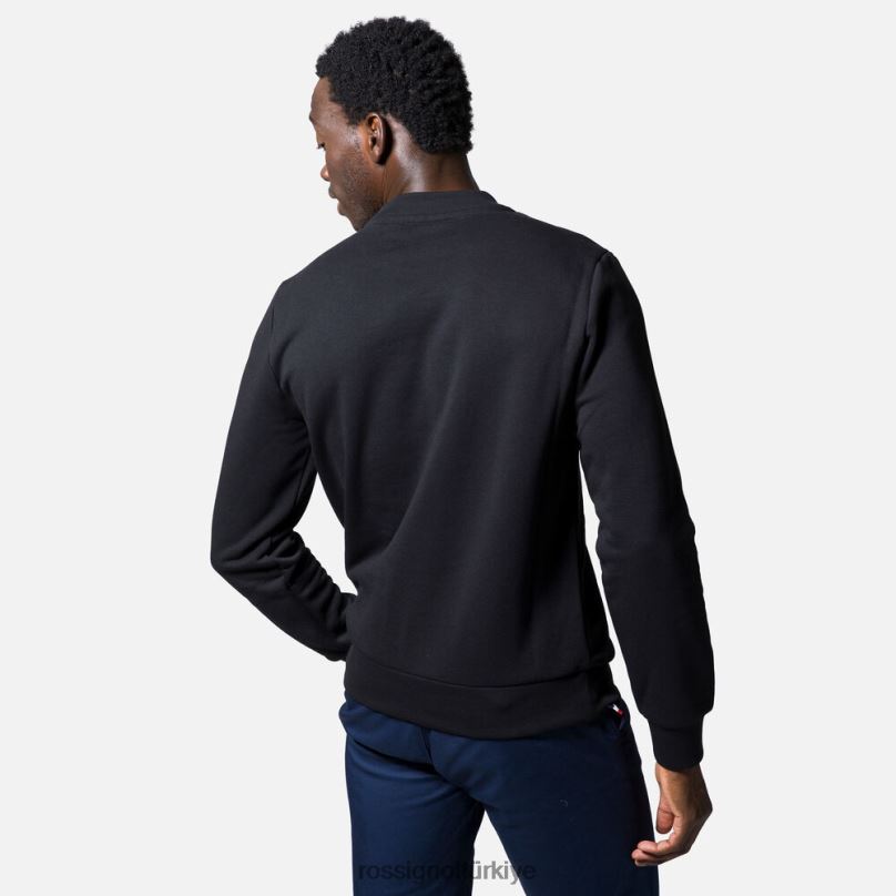 Rossignol logolu pamuklu sweatshirt yuvarlak yakalı siyah erkekler üstler F0TFH474