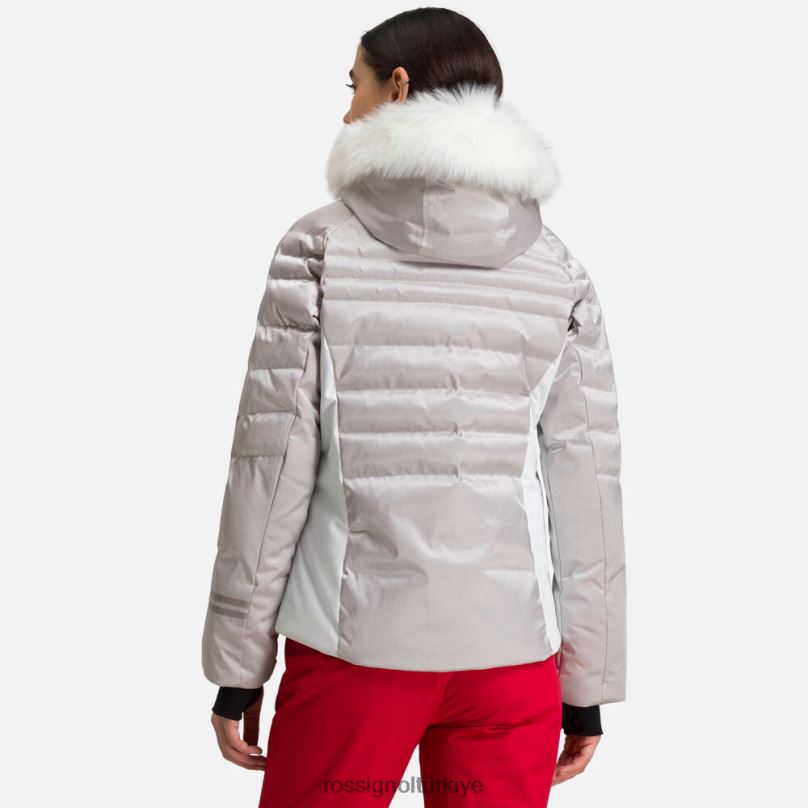 Rossignol Rapide metalik kayak ceketi gümüş kadınlar üstler F0TFH1061