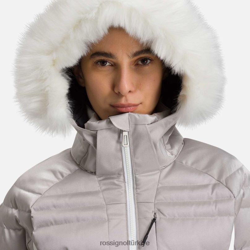 Rossignol Rapide metalik kayak ceketi gümüş kadınlar üstler F0TFH1061