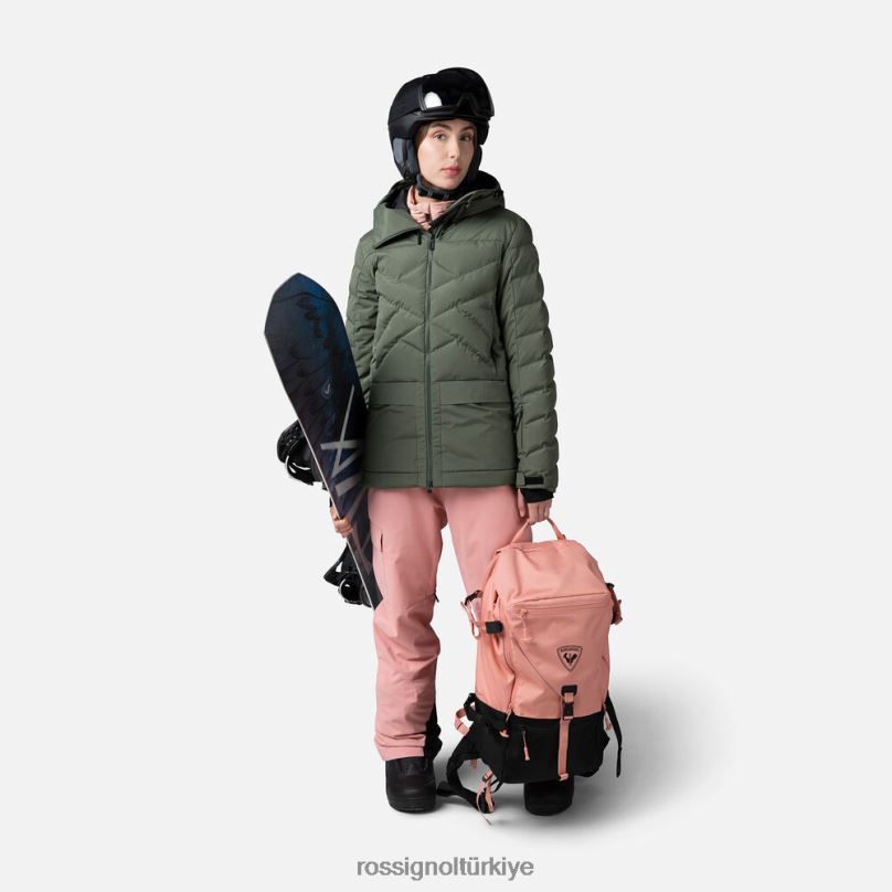 Rossignol kabarık kayak parkası abanoz yeşili kadınlar üstler F0TFH1037