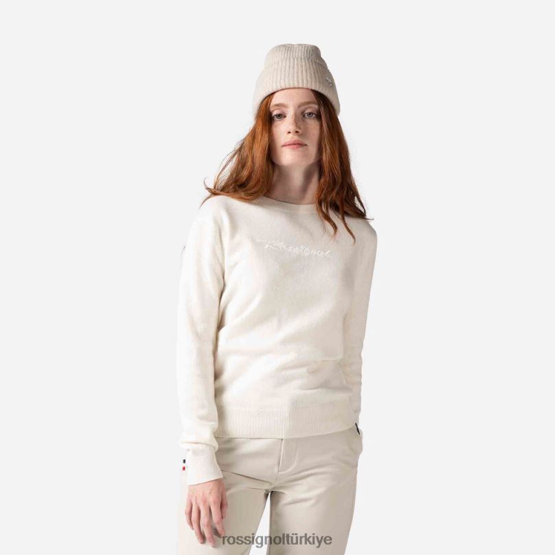 Rossignol imzalı örgü kazak beyaz kadınlar üstler F0TFH922