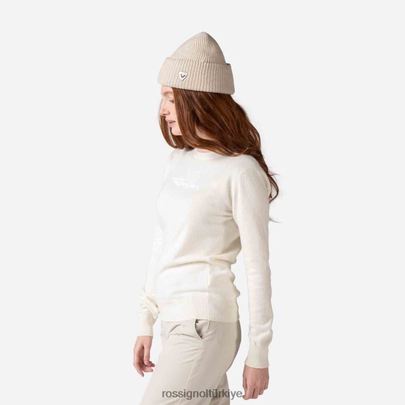 Rossignol imzalı örgü kazak beyaz kadınlar üstler F0TFH922