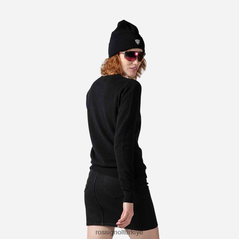 Rossignol imzalı örgü kazak siyah kadınlar üstler F0TFH902