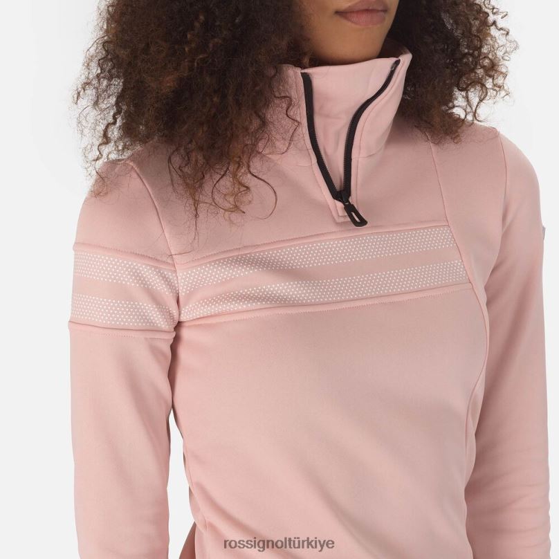 Rossignol resort yarım fermuarlı üst pudra pembesi kadınlar üstler F0TFH1026
