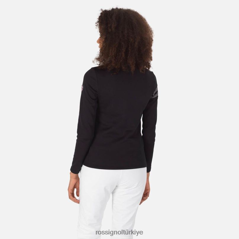 Rossignol resort yarım fermuarlı üst siyah kadınlar üstler F0TFH743