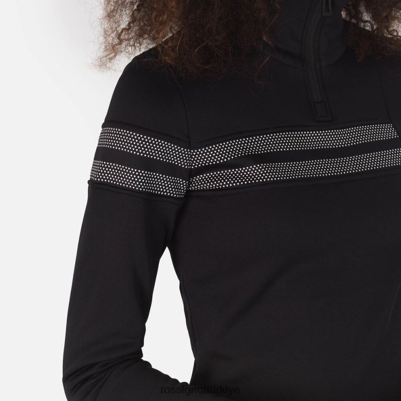 Rossignol resort yarım fermuarlı üst siyah kadınlar üstler F0TFH743