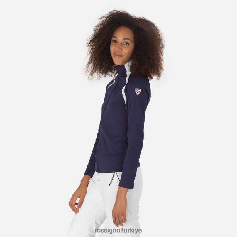 Rossignol tam fermuarlı hava polar koyu lacivert kadınlar üstler F0TFH1075