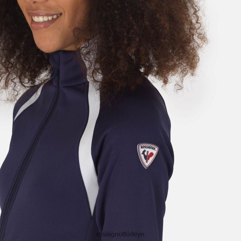 Rossignol tam fermuarlı hava polar koyu lacivert kadınlar üstler F0TFH1075