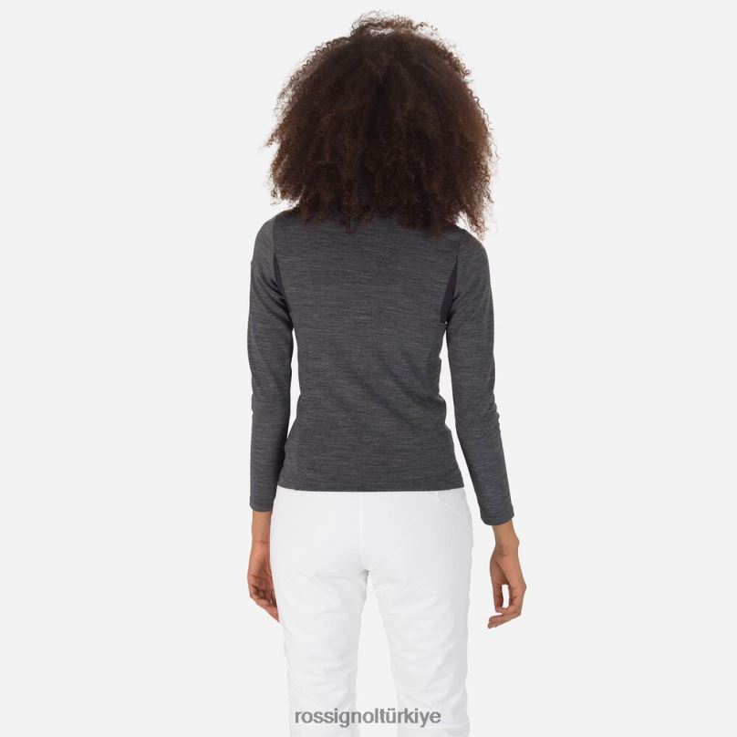 Rossignol reaksiyona giren merinos tam fermuarlı orta katman siyah kadınlar üstler F0TFH736