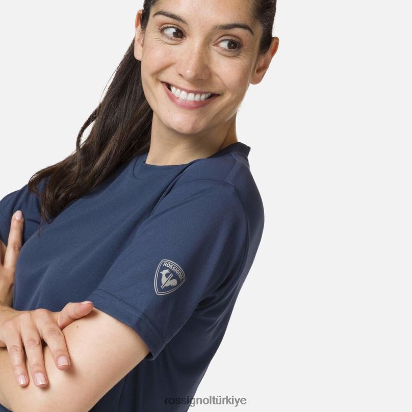 Rossignol aktif tişört koyu lacivert kadınlar üstler F0TFH906