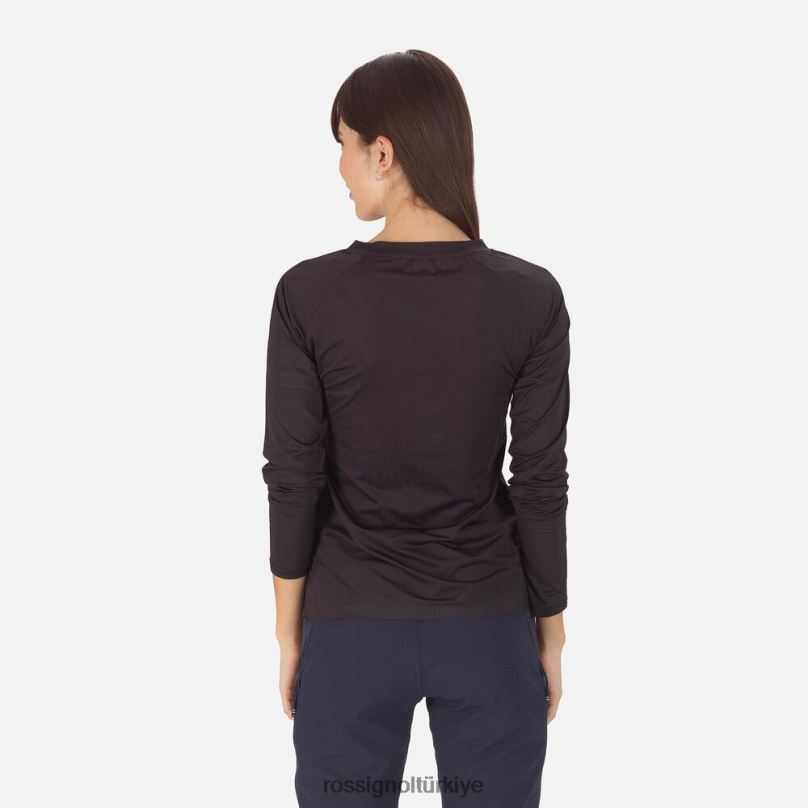 Rossignol skpr uzun kollu tişört siyah kadınlar üstler F0TFH918