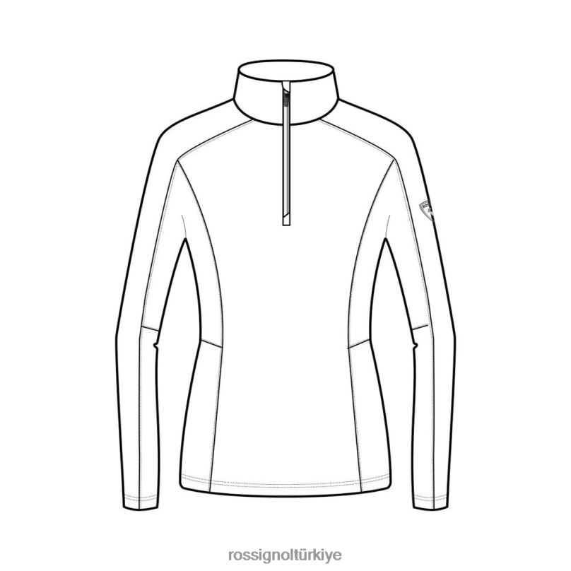 Rossignol klasik 1/2 zip katmanı beyaz kadınlar üstler F0TFH982