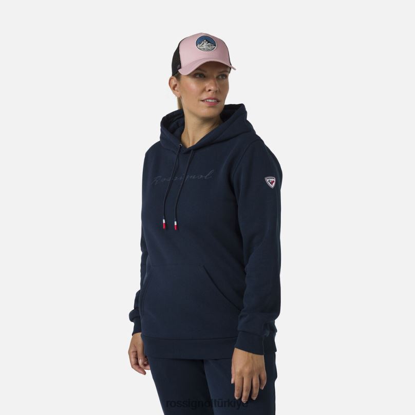 Rossignol kapüşonlu logolu polar sweatshirt koyu lacivert kadınlar üstler F0TFH717