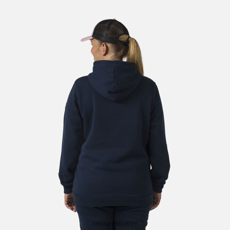 Rossignol kapüşonlu logolu polar sweatshirt koyu lacivert kadınlar üstler F0TFH717