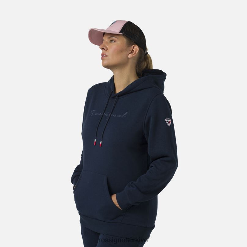 Rossignol kapüşonlu logolu polar sweatshirt koyu lacivert kadınlar üstler F0TFH717