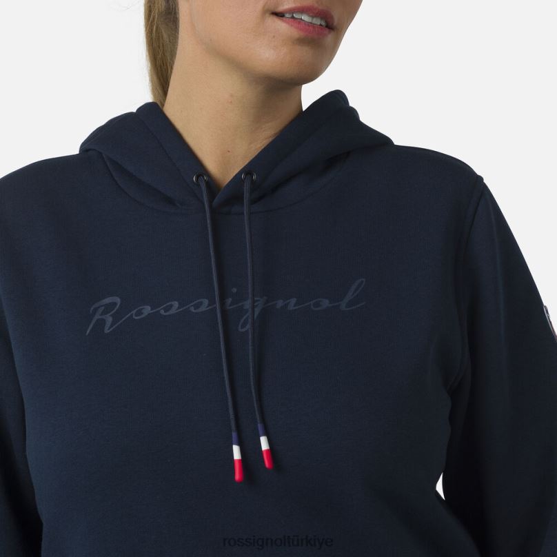 Rossignol kapüşonlu logolu polar sweatshirt koyu lacivert kadınlar üstler F0TFH717